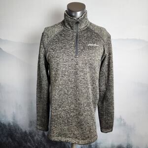 Eddie Bauer Fleece 1/4-Zip Heather Charcoal Pullover | Men's Medium